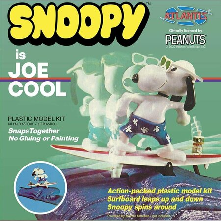 ATLANTIS MODELS Snoopy Joe Cool Surfing Plastic Figures AANM7502